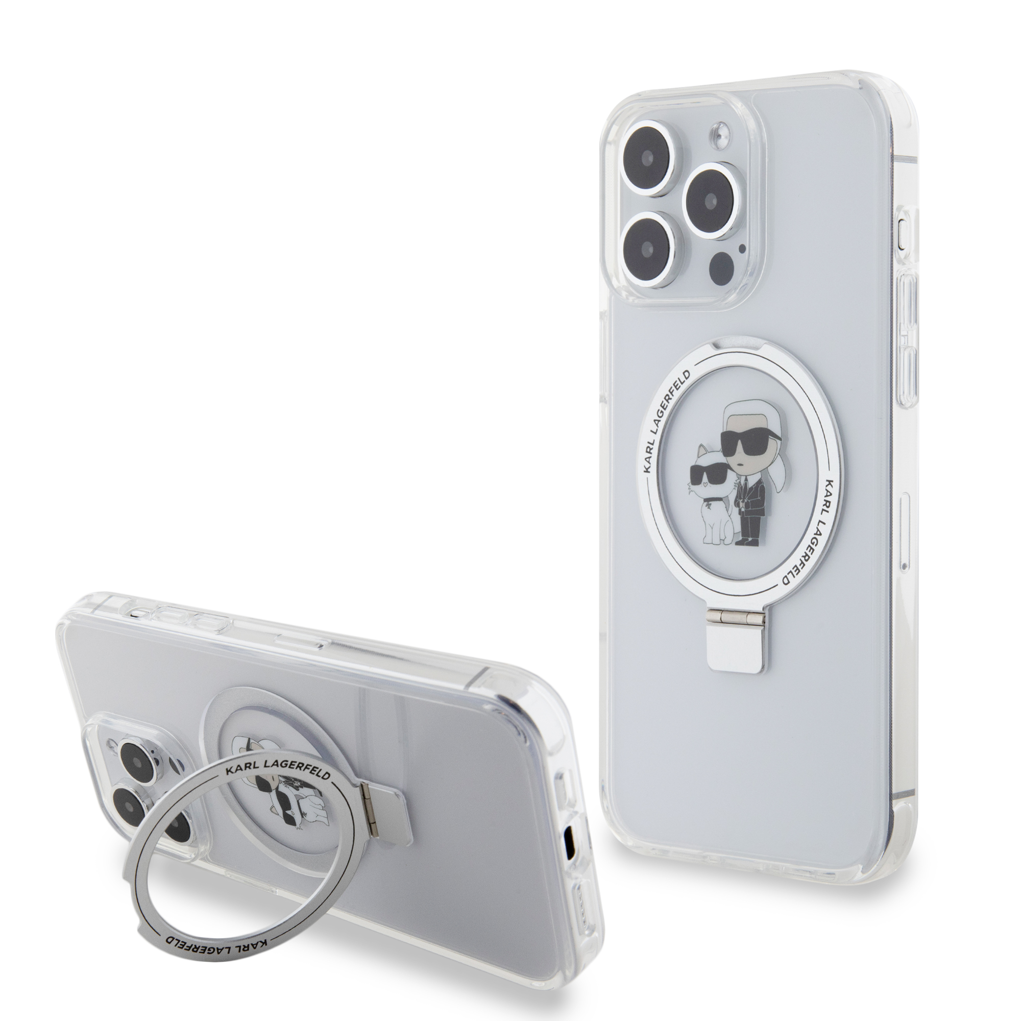 Θήκη Karl Lagerfeld iPhone 15 Pro Max – Karl & Choupette’s Head – Εμπρός όψη