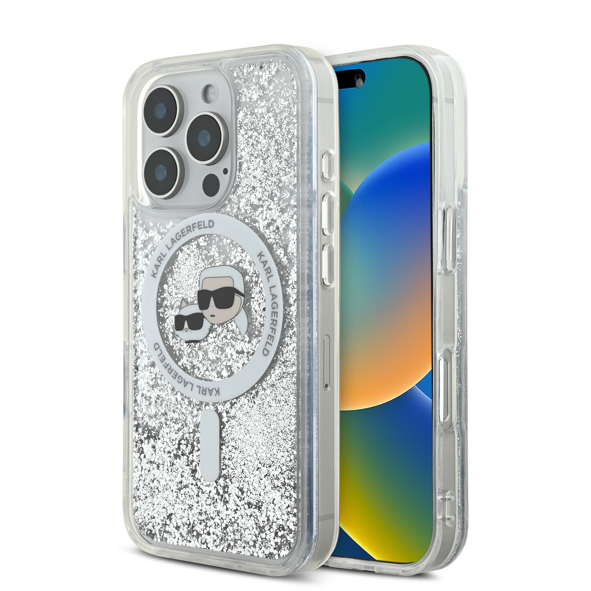 Θήκη Karl Lagerfeld Liquid Glitter για iPhone 16 Pro  - Διάφανη