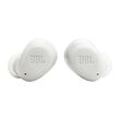 Κοντινή λήψη των JBL Wave Buds που αποκαλύπτει τον εργονομικό και minimal σχεδιασμό τους