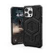 Εμπρόσθια όψη της UAG Monarch θήκης για iPhone 16 Pro σε μαύρο.