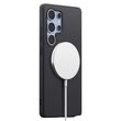 Θήκη Spigen Silicone Fit (MagFit) σε μαύρο χρώμα τοποθετημένη σε Samsung Galaxy S25 Ultra 5G