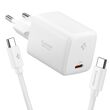 Spigen φορτιστής USB-C 45W λευκός με καλώδιο