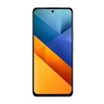 Μπροστινή όψη του Xiaomi Poco M6 με εφαρμοσμένο tempered glass, προσφέροντας μέγιστη διαύγεια και προστασία.