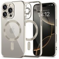 Θήκη Tech Protect MagFlex - Shinny Titanium για iPhone 16 Pro Max - Μπροστινή όψη με γυαλιστερή επιφάνεια.
