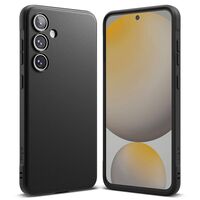Θήκη Ringke Onyx Black για Samsung Galaxy S24 FE 5G - Εμπρόσθια όψη με ανάγλυφο φινίρισμα.