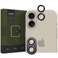 Hofi Pro+ Camera Camring Cover για iPhone 16 σε μαύρο, λεπτομέρεια σχεδιασμού.