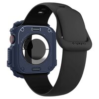 pple Watch 10 (46mm) με θήκη Spigen Rugged Armor Navy Blue φορεμένο στον καρπό