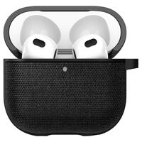Θήκη AirPods 4 Spigen Urban Fit με υφασμάτινη υφή και γάντζο.