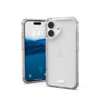 Μπροστινή όψη της θήκης UAG Plyo Ice για iPhone 16, δείχνοντας τη διαφάνεια.