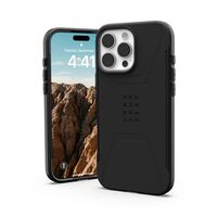 Μπροστινή όψη της θήκης UAG Civilian MagSafe Black για iPhone 16 Pro .