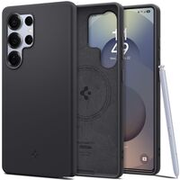 Μαύρη θήκη Spigen Silicone Fit (MagFit) για Samsung Galaxy S25 Ultra 5G - Εμπρόσθια όψη