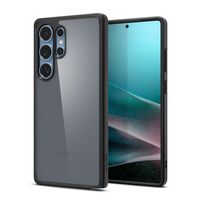 Θήκη Spigen Ultra Hybrid - Frost Black τοποθετημένη στο Samsung Galaxy S25 Ultra 5G, δείχνοντας τη λεπτή προστασία.