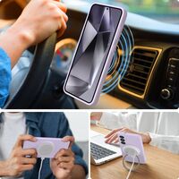 Η θήκη Tech-Protect Liquid Silicone σε απόχρωση Mauve τοποθετημένη σε Samsung Galaxy S25+ 5G