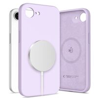 Tech Protect Liquid Silicone MagSafe - Mauve τοποθετημένη στο iPhone 16e με minimal σχεδίαση.
