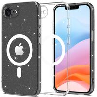 Διαφανής θήκη iPhone 16e με glitter και υποστήριξη MagSafe