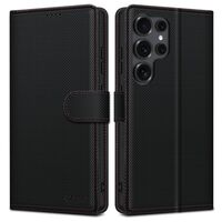 Δερμάτινη θήκη με κάρτες σε κόκκινο-μαύρο στυλ για S25 Ultra