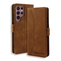 Καφέ θήκη βιβλίο PU για Samsung Galaxy S25 Ultra