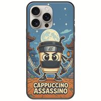 Brainrot - Cappuccino Assasino iPhone 16 Pro Black TPU (Μαύρη Σιλικόνη)