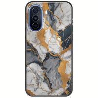 The Marble Collection - Artistic Huawei Nova Y70 Black TPU (Μαύρη Σιλικόνη)
