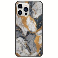 The Marble Collection - Artistic iPhone 14 Pro Black TPU (Μαύρη Σιλικόνη)