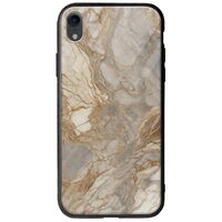 The Marble Collection - Natural iPhone XR Groove TPU (Tempered Glass και TPU)