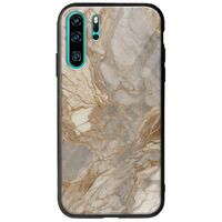 The Marble Collection - Natural Huawei P30 Pro Groove TPU (Tempered Glass και TPU)