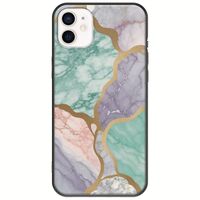 The Marble Collection - Pastel iPhone 12 Black TPU (Μαύρη Σιλικόνη)