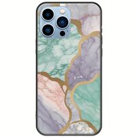 The Marble Collection - Pastel iPhone 14 Pro Max Black TPU (Μαύρη Σιλικόνη)