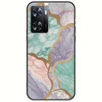 The Marble Collection - Pastel Oppo A57 4G Black TPU (Μαύρη Σιλικόνη)