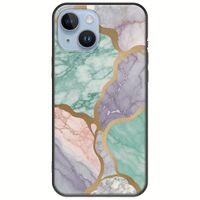 The Marble Collection - Pastel iPhone 15 Black TPU (Μαύρη Σιλικόνη)