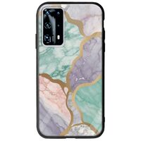 The Marble Collection - Pastel Huawei P40 Groove TPU (Tempered Glass και TPU)