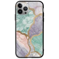 The Marble Collection - Pastel iPhone 12 Pro Max Groove TPU (Tempered Glass και TPU)