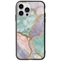 The Marble Collection - Pastel iPhone 14 Pro Groove TPU (Tempered Glass και TPU)