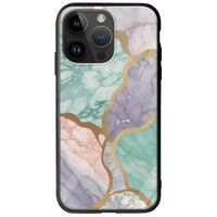 The Marble Collection - Pastel iPhone 15 Pro Max Groove TPU (Tempered Glass και TPU)