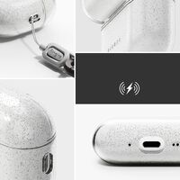 Διάφανη θήκη AirPods Pro 3 Ringke – λεπτομέρεια glitter φινίρισμα