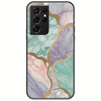 The Marble Collection - Pastel Samsung Galaxy S21 Ultra Black TPU (Μαύρη Σιλικόνη)