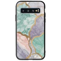 The Marble Collection - Pastel Samsung Galaxy S10 Plus Groove TPU (Tempered Glass και TPU)