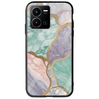 The Marble Collection - Pastel Vivo Y35 Groove TPU (Tempered Glass και TPU)