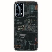 Aesthetic Black Huawei P40 Flexible TPU (Διάφανη Σιλικόνη)