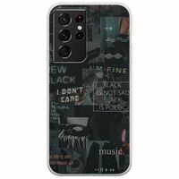 Aesthetic Black Samsung Galaxy S21 Ultra Flexible TPU (Διάφανη Σιλικόνη)