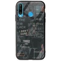 Aesthetic Black Huawei P30 Lite Groove TPU (Tempered Glass και TPU)
