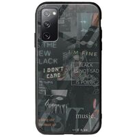 Aesthetic Black Samsung Galaxy S20 Groove TPU (Tempered Glass και TPU)