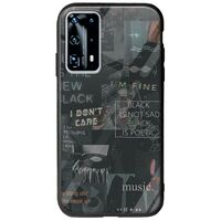 Aesthetic Black Huawei P40 Groove TPU (Tempered Glass και TPU)