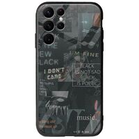 Aesthetic Black Samsung Galaxy S22 Ultra Groove TPU (Tempered Glass και TPU)