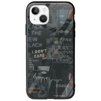 Aesthetic Black iPhone 14 Groove TPU (Tempered Glass και TPU)