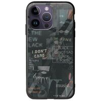 Aesthetic Black iPhone 15 Pro Groove TPU (Tempered Glass και TPU)