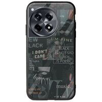 Aesthetic Black OnePlus 12 5G Groove TPU (Tempered Glass και TPU)