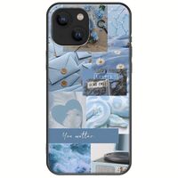 Aesthetic Blue iPhone 13 mini Black TPU (Μαύρη Σιλικόνη)