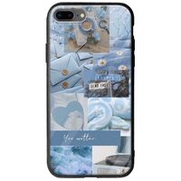 Aesthetic Blue iPhone 7 Plus Groove TPU (Tempered Glass και TPU)