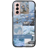 Aesthetic Blue Samsung Galaxy S22 Groove TPU (Tempered Glass και TPU)